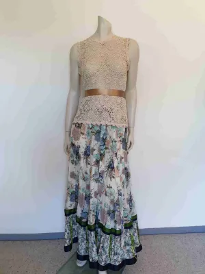 1970s Pleated Floral Maxi Skirt, Gypsy or Peasant Skirt by Chessa Davis