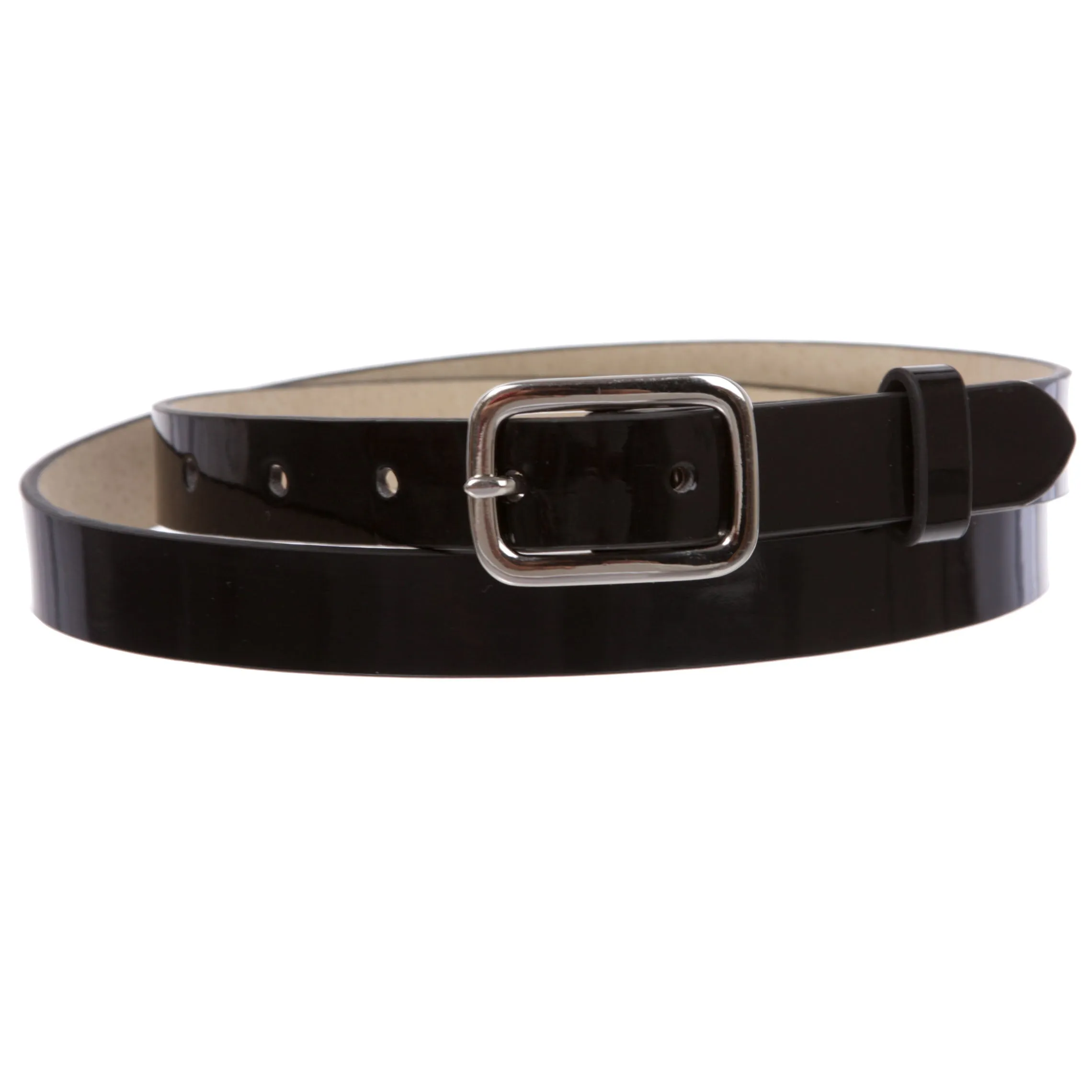 3/4" (19 mm) Womens Skinny Patent Non Leather Fashion Dress Belt