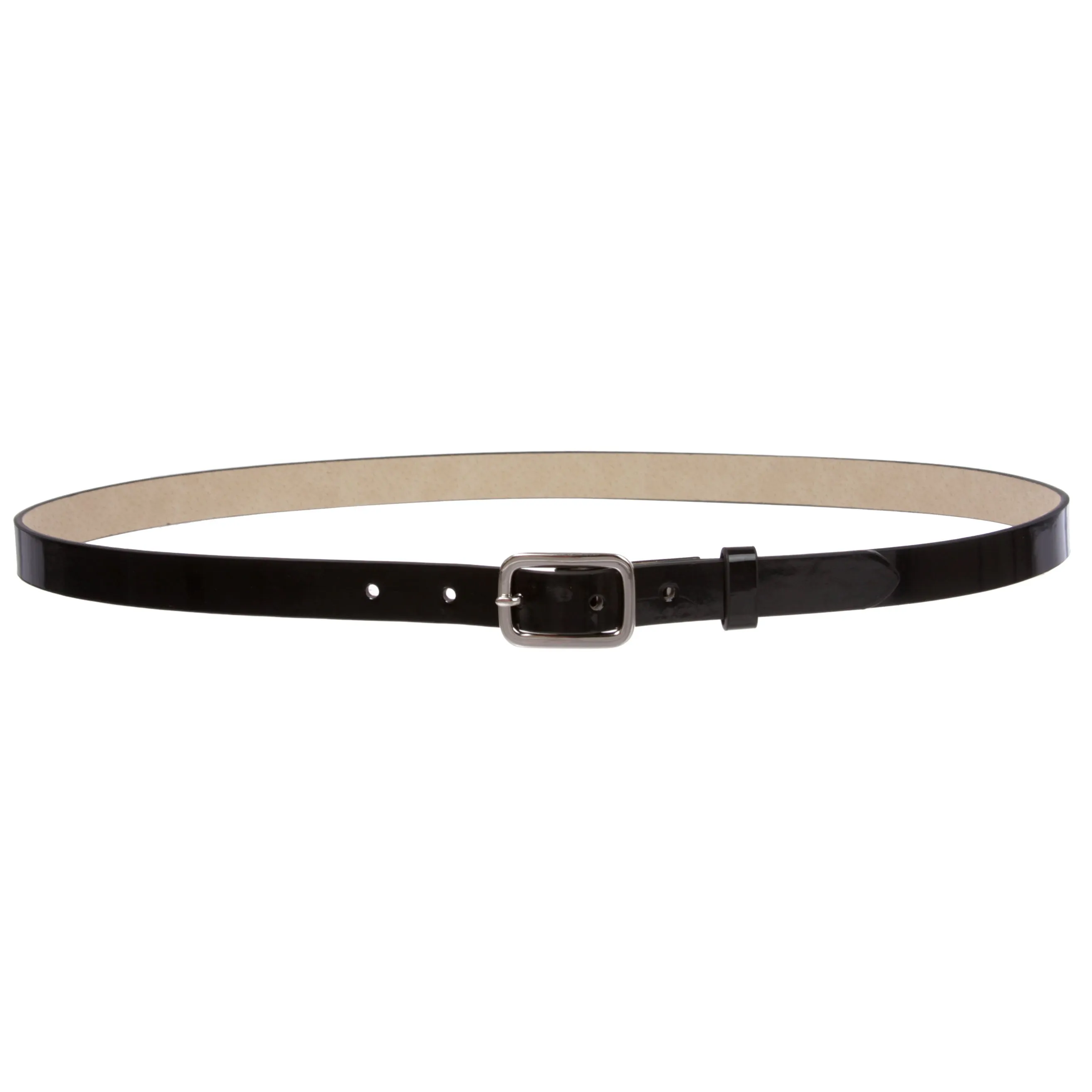 3/4" (19 mm) Womens Skinny Patent Non Leather Fashion Dress Belt