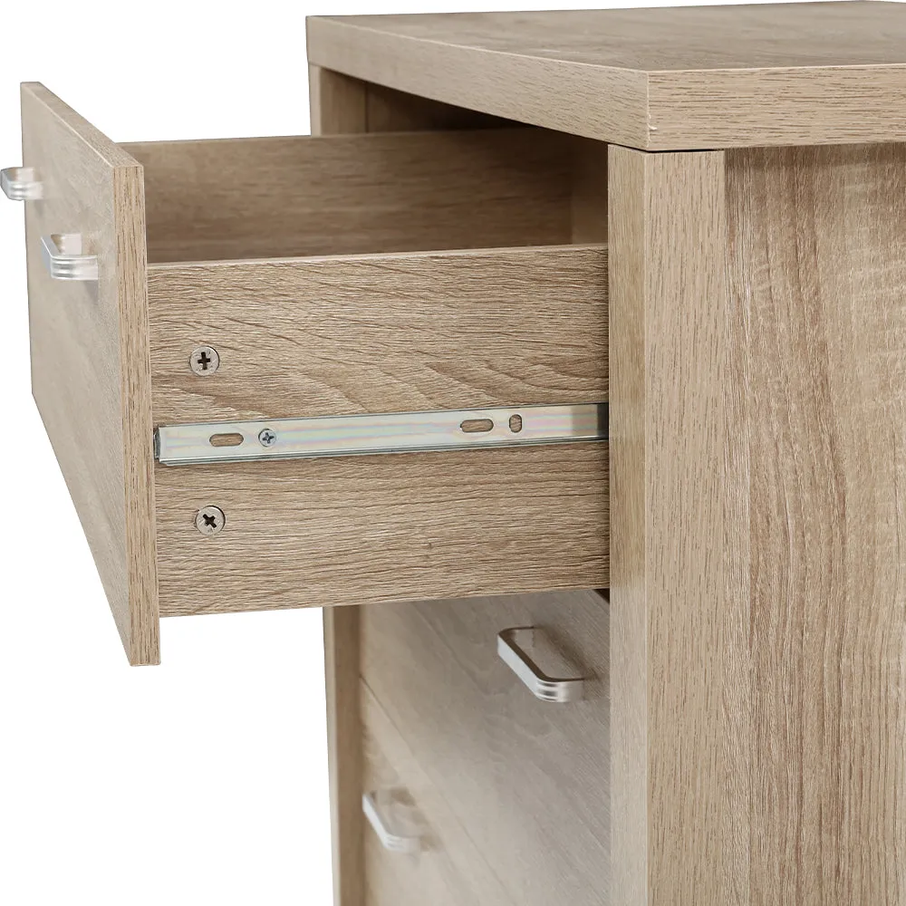 5 Spacious Drawers Tallboy, Oak Finish, Artiss MAXI