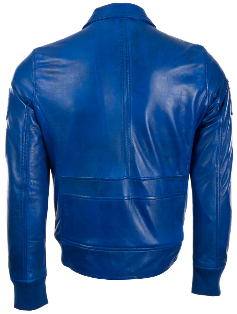 9079 Aviatrix Men's Pilot Jacket - Electric Blue