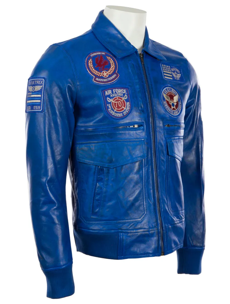 9079 Aviatrix Men's Pilot Jacket - Electric Blue