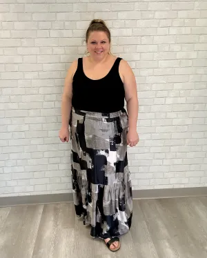 Abstract Greyscale Skirt