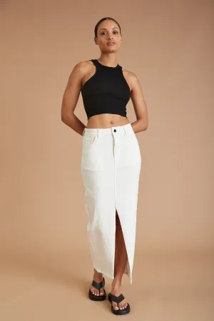 AF Denim Skirt (White)