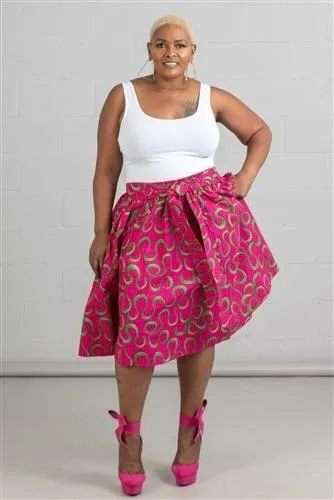 African Print Midi Skirt