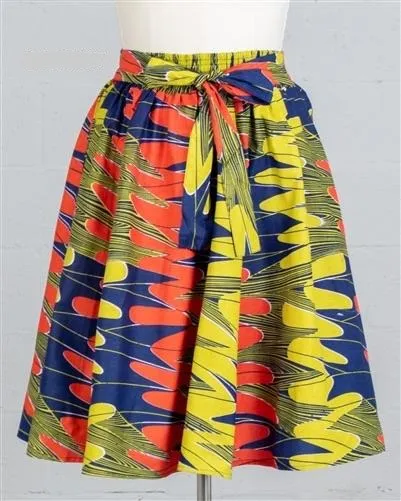 African Print Midi Skirt