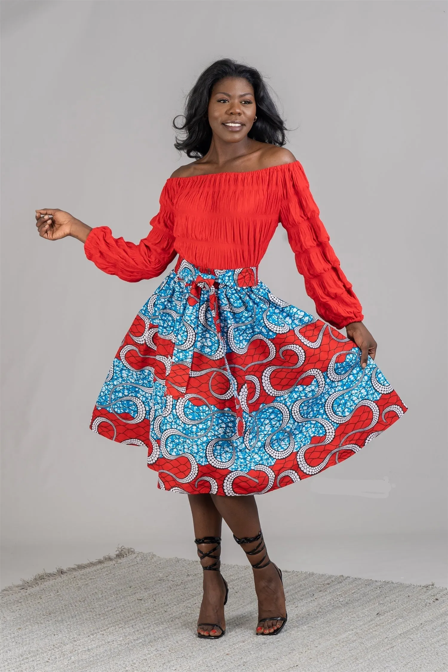 African Print Midi Skirt