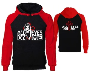 All Eyes On Me with Crescent Raglan Hoodie with Extendend Back Design, Rap, Hip-Hop R&B Inspired Hoodie