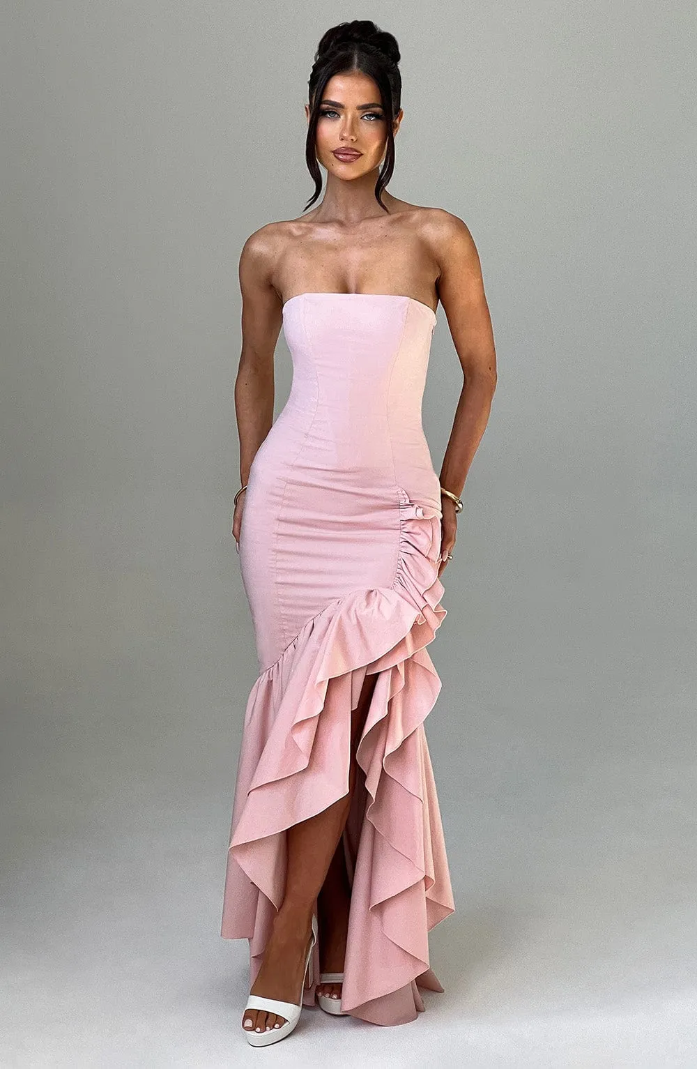 Angelina Maxi Graceful Dress - Blush