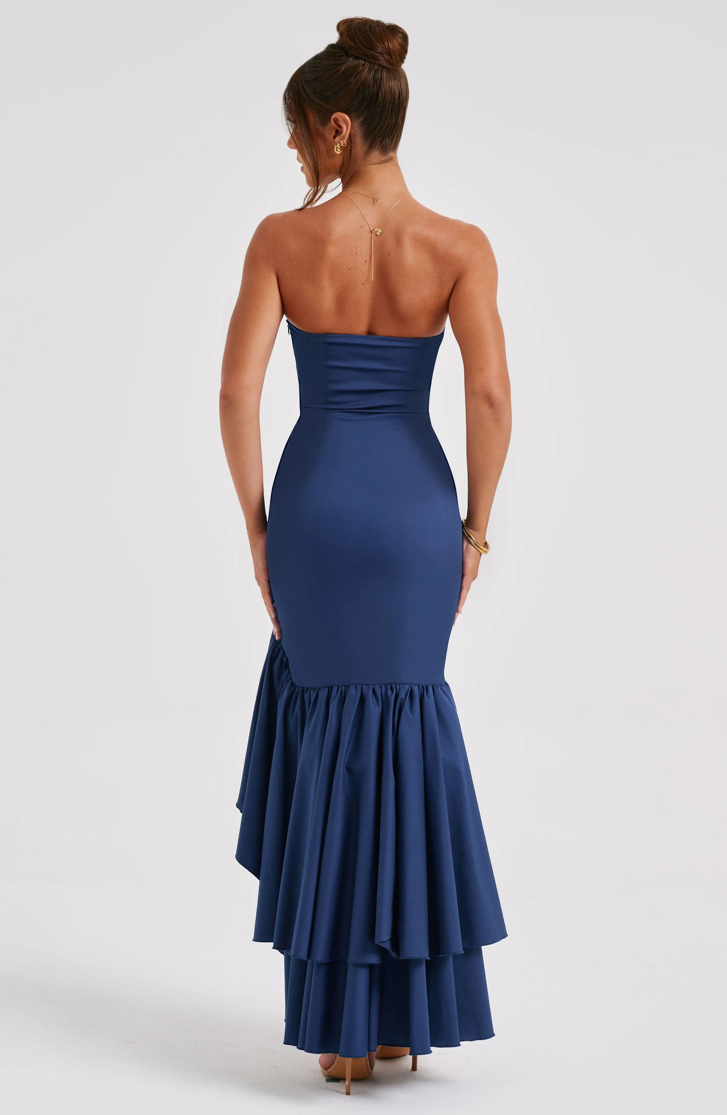 Angelina Maxi Graceful Dress - Navy