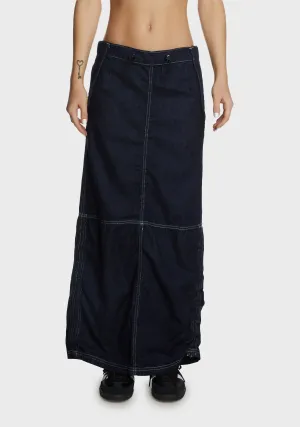 Baggy Denim Maxi Skirt