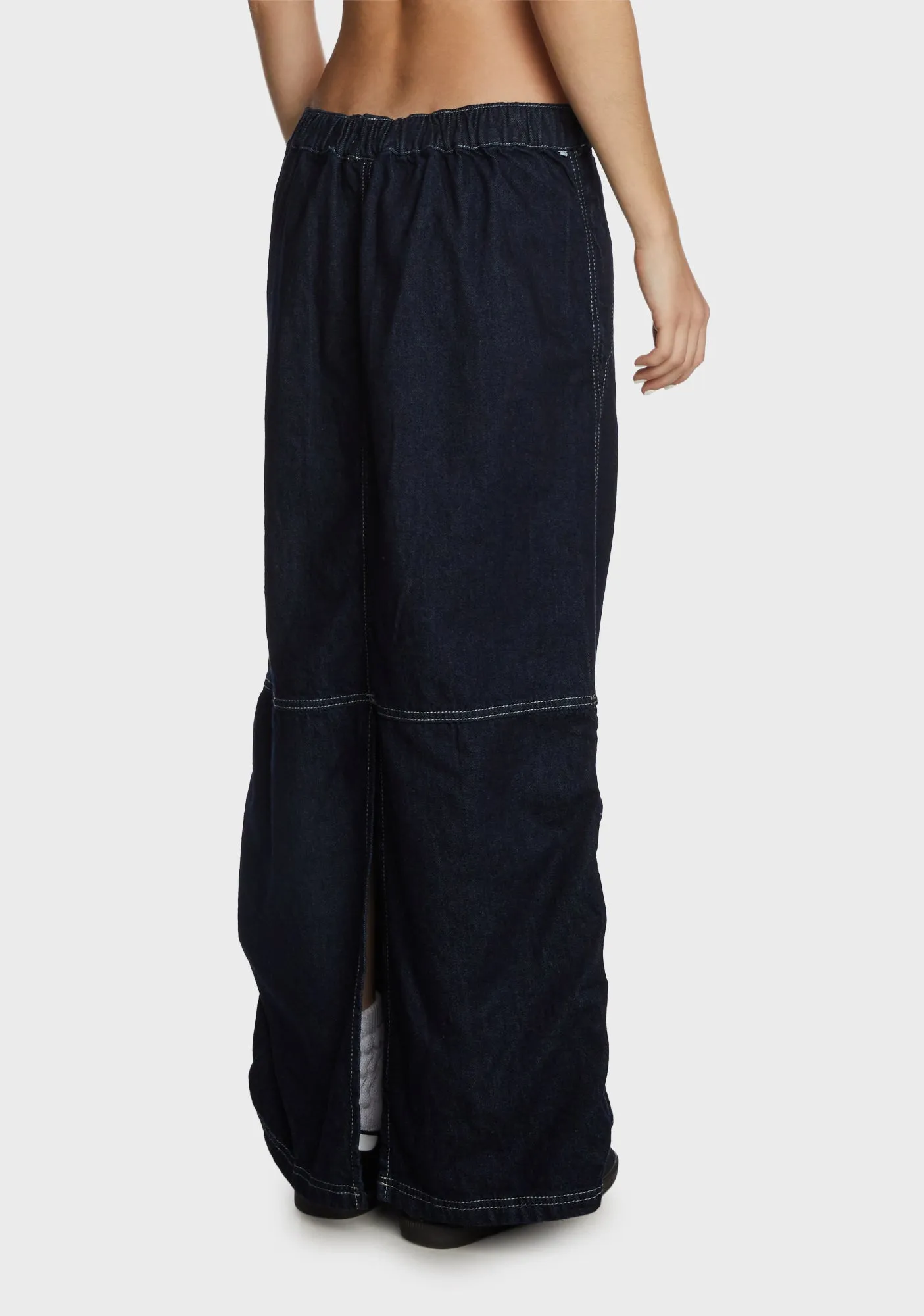 Baggy Denim Maxi Skirt