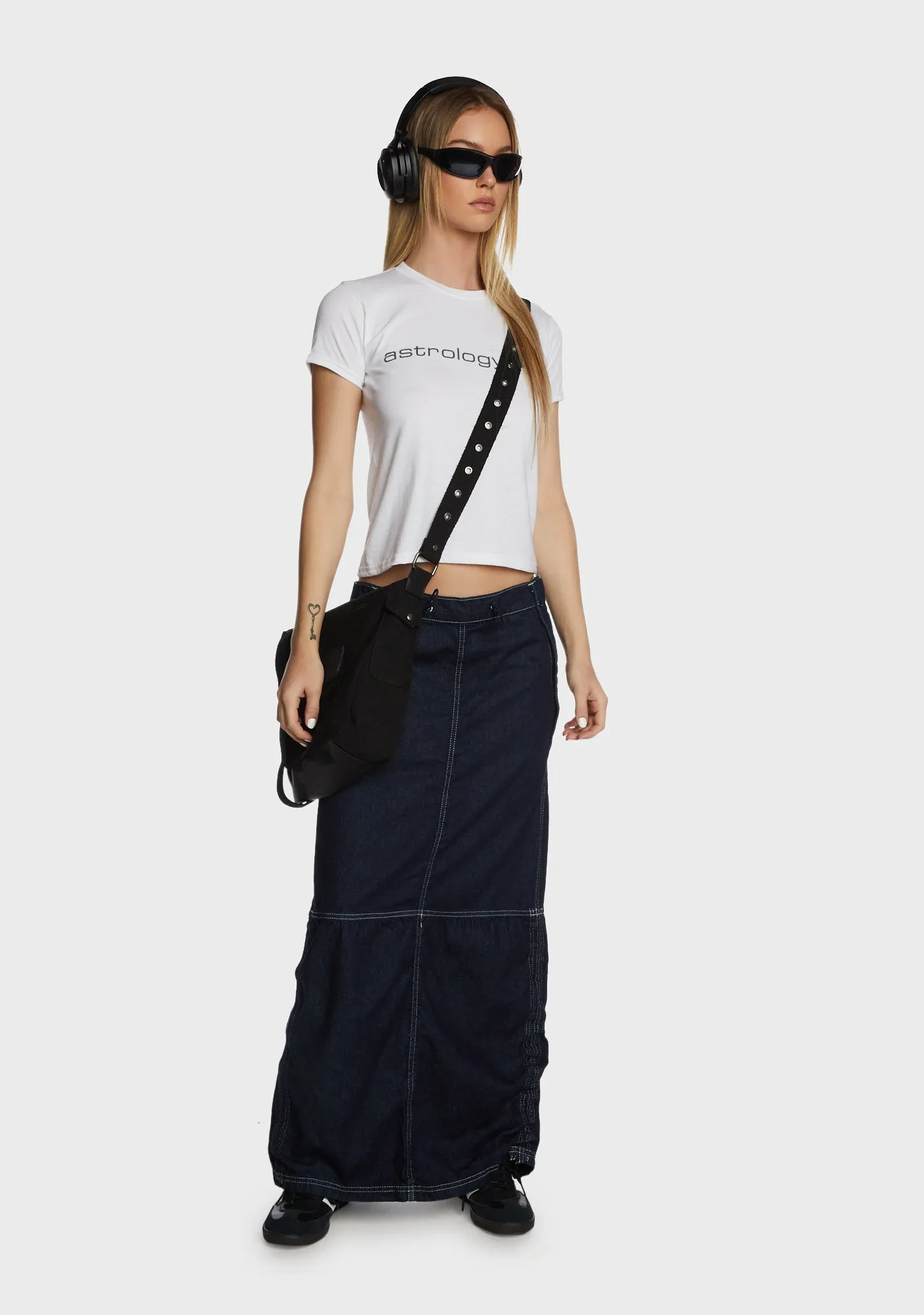 Baggy Denim Maxi Skirt