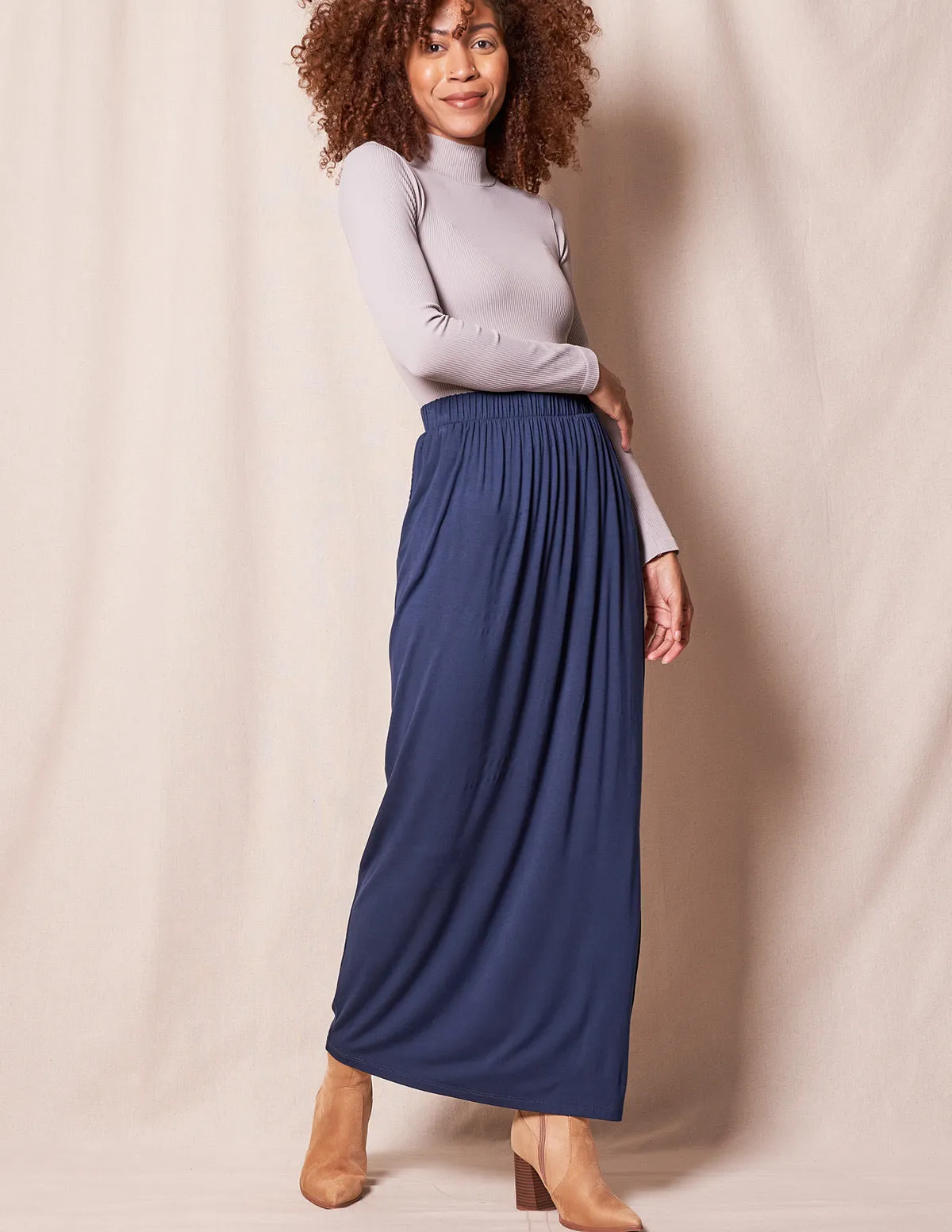 Bamboo Straight Maxi Skirt