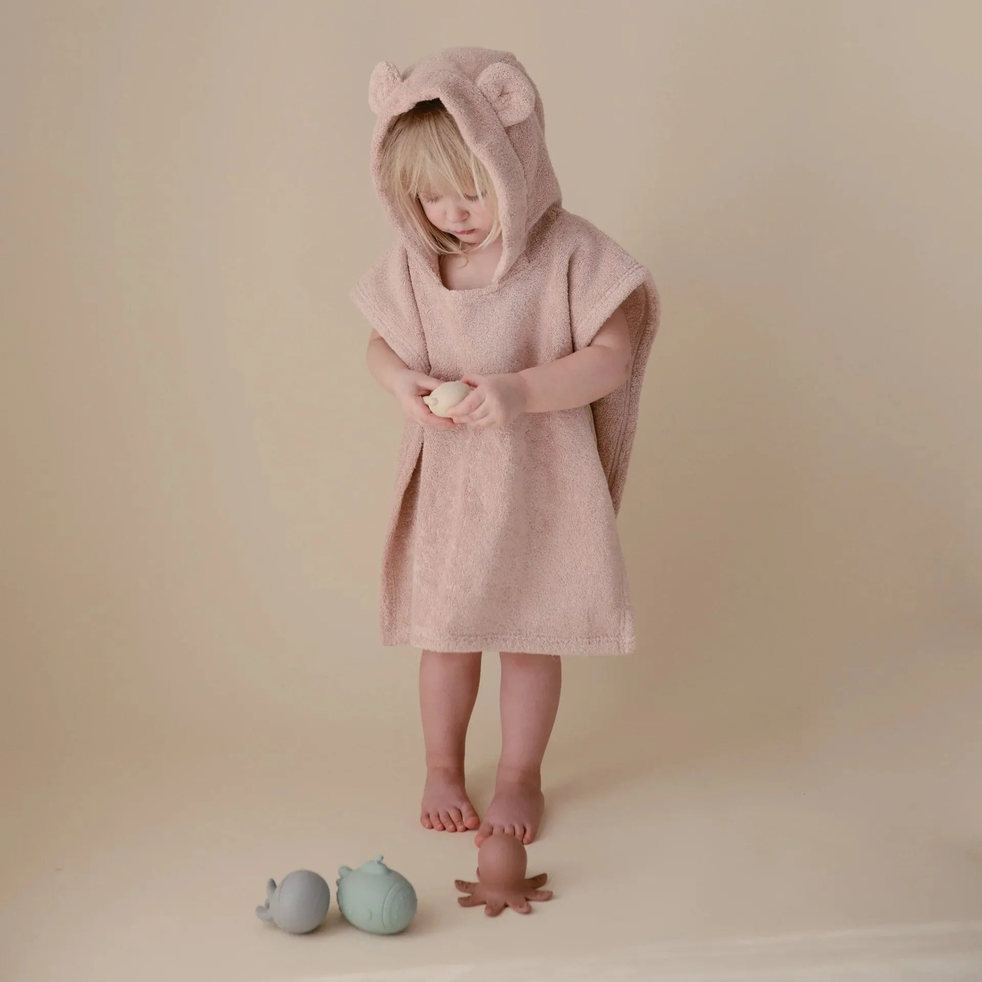 Bear Poncho Towel (Blush)