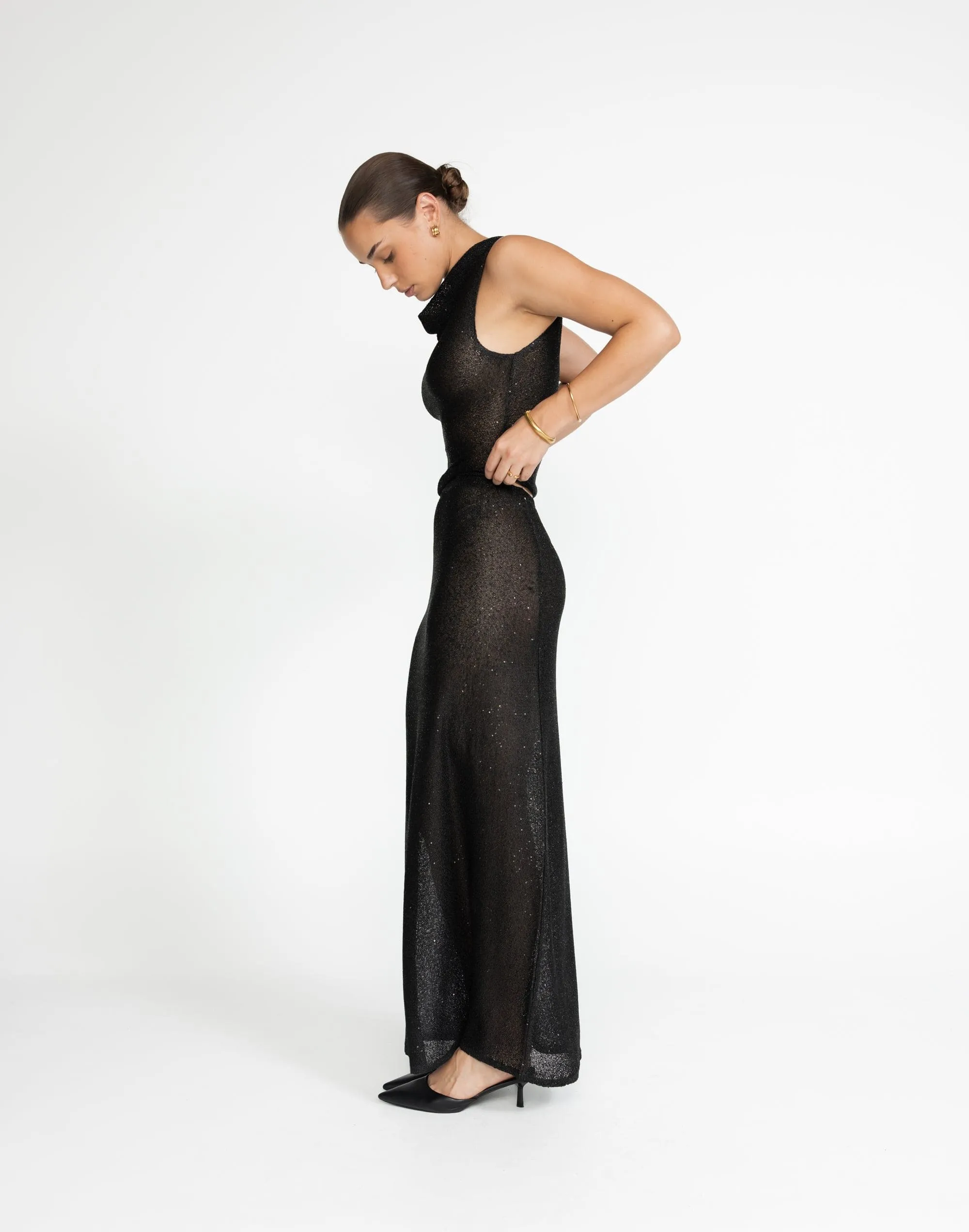 Bebe Knit Maxi Skirt (Black)