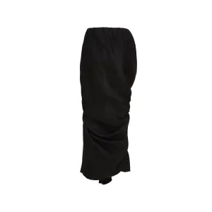 Black Twist Pleated Maxi Skirt