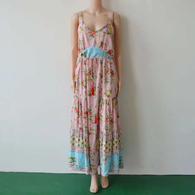 Bohemian Spaghetti Strap Floral Dress