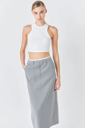 Boxer Waist Maxi Skirt