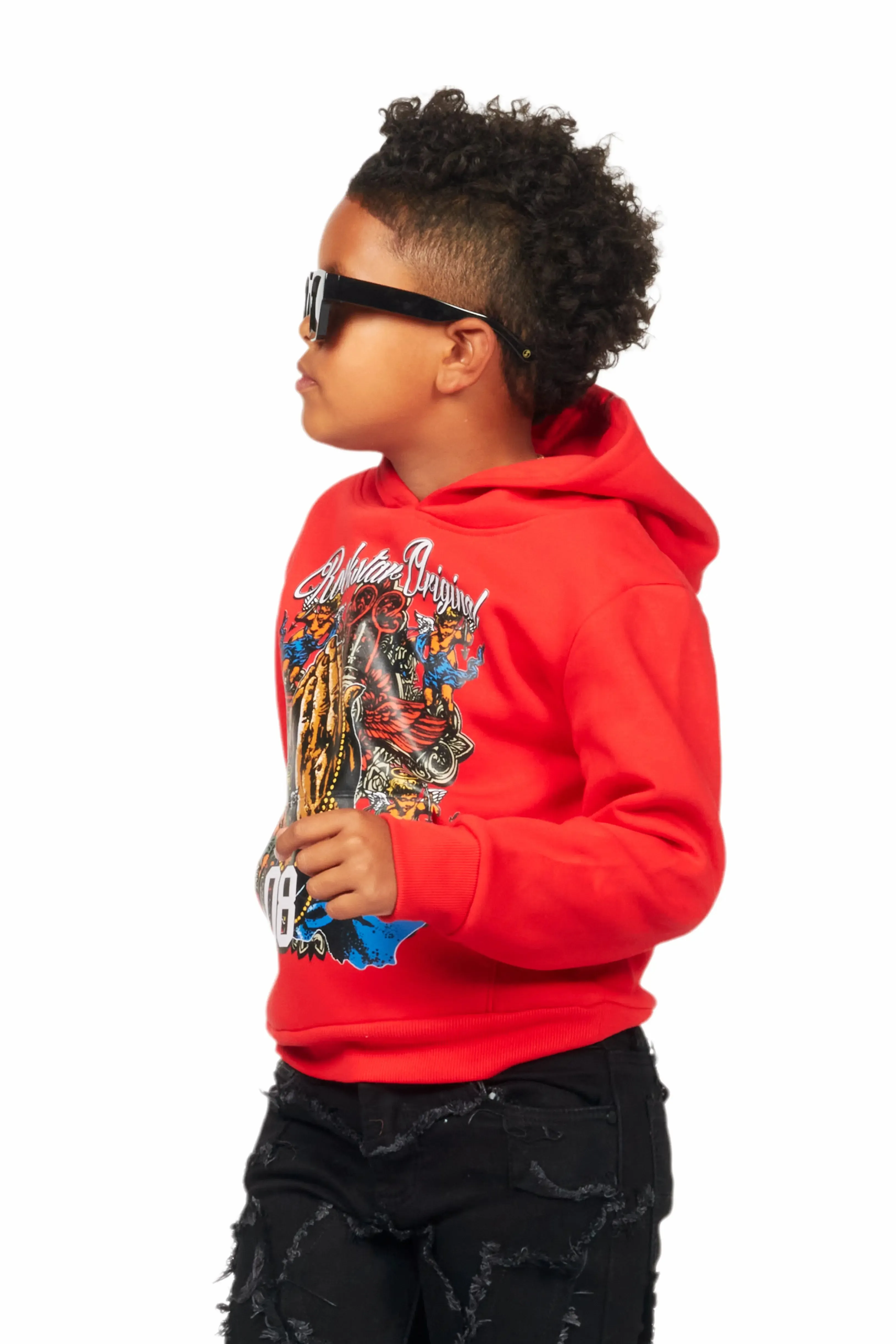 Boys Jaylen Red Graphic Hoodie