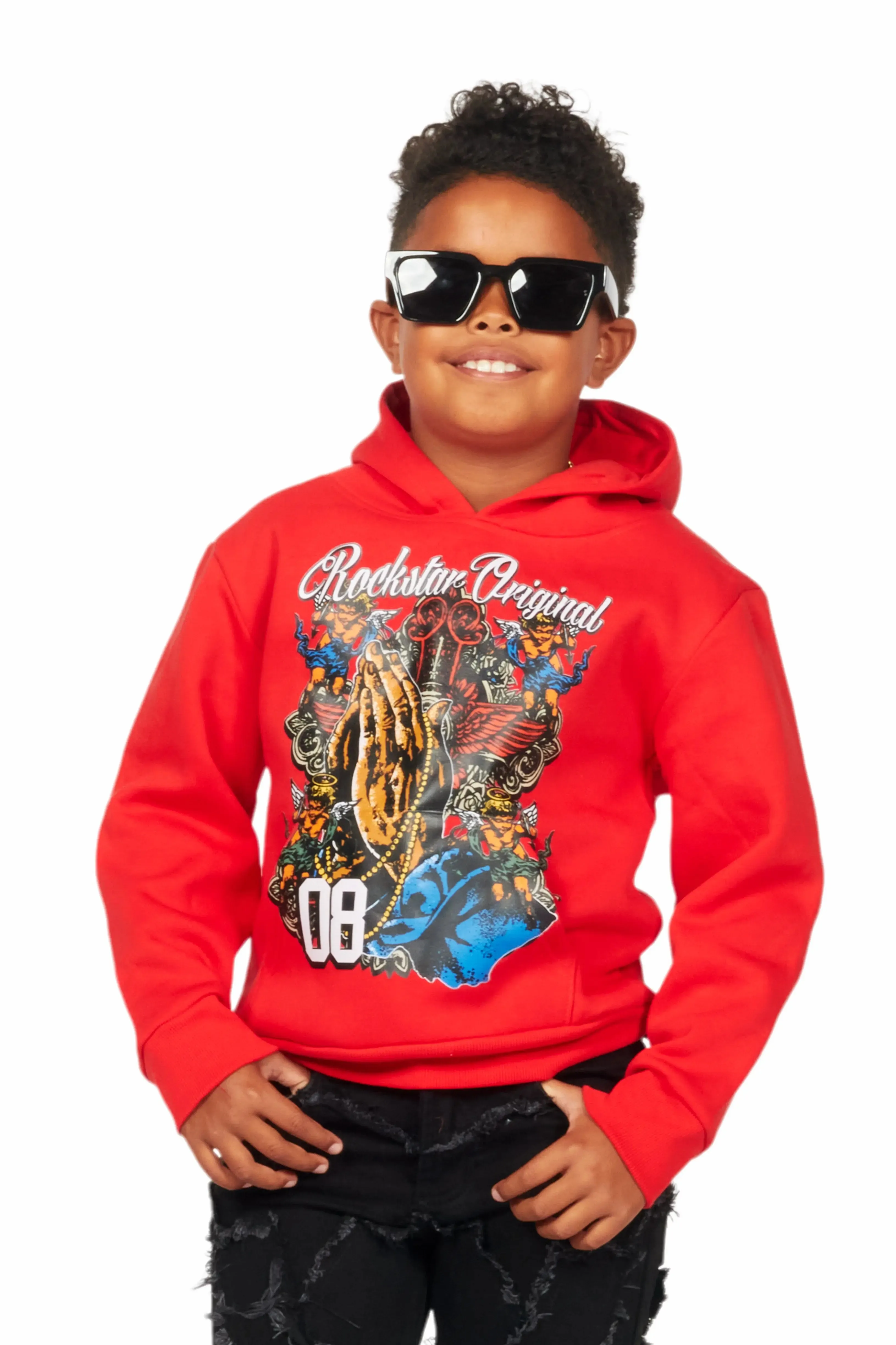 Boys Jaylen Red Graphic Hoodie