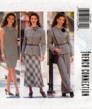 Butterick 4264 FRENCH CONNECTION Womens Jacket Dress Skirt & Pants 1990s Vintage Sewing Pattern Size 6 - 12 UNCUT Factory Folded