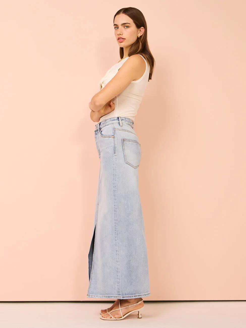 Camilla and Marc Phoebe Maxi Skirt in Washed Blue