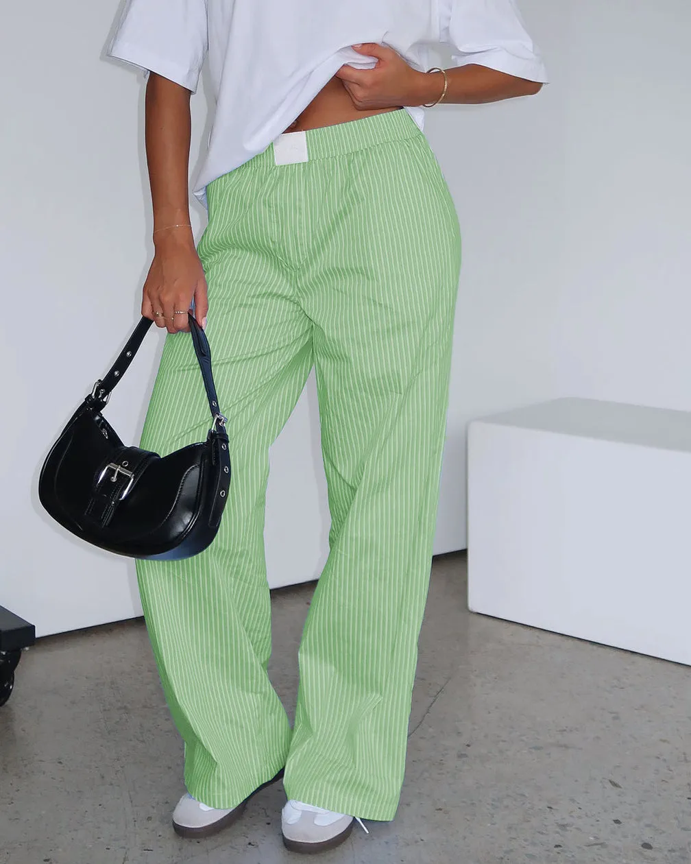 Casual Simple Striped Trousers