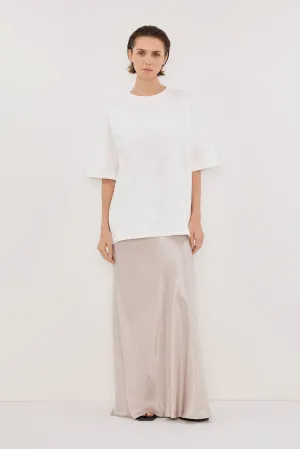 CHARLI CHALK SATIN MAXI SKIRT