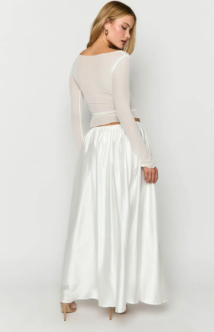 Clementine White Maxi Skirt