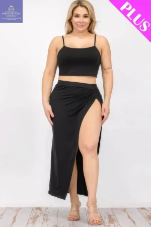 Curvy Crop Cami & Maxi Skirt Set