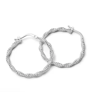 Daisy London ROPE TWIST HOOP EARRINGS E3105_SLV