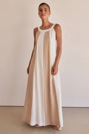 Delphine Maxi Dress (Beige)