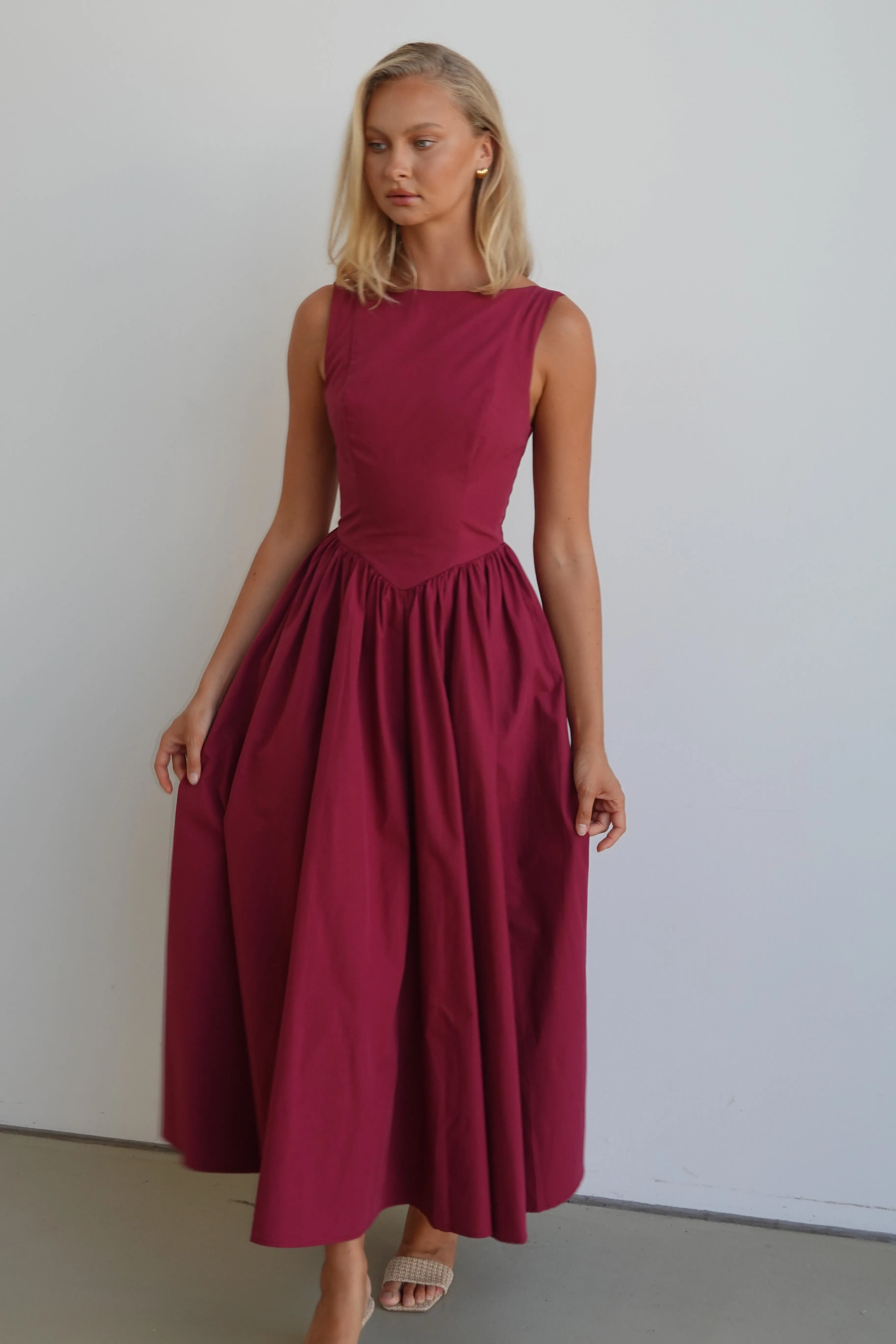 Devin Maxi Dress (Wine)