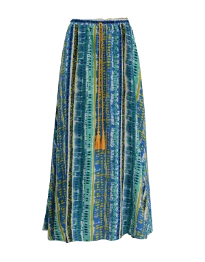 Drawstring Waist Maxi Skirt