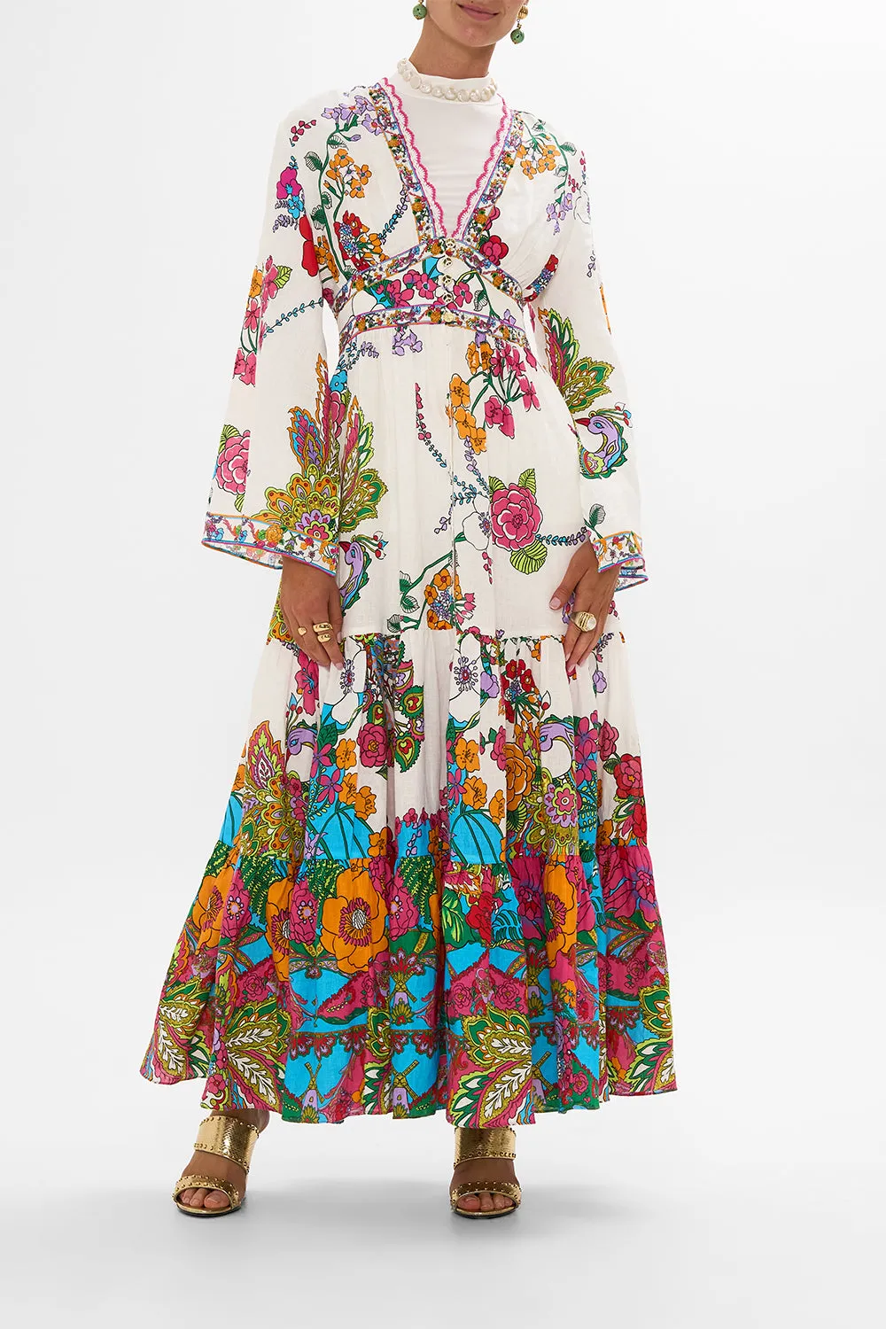 DRESS WITH TIERED SKIRT COSMIC PRAIRIE