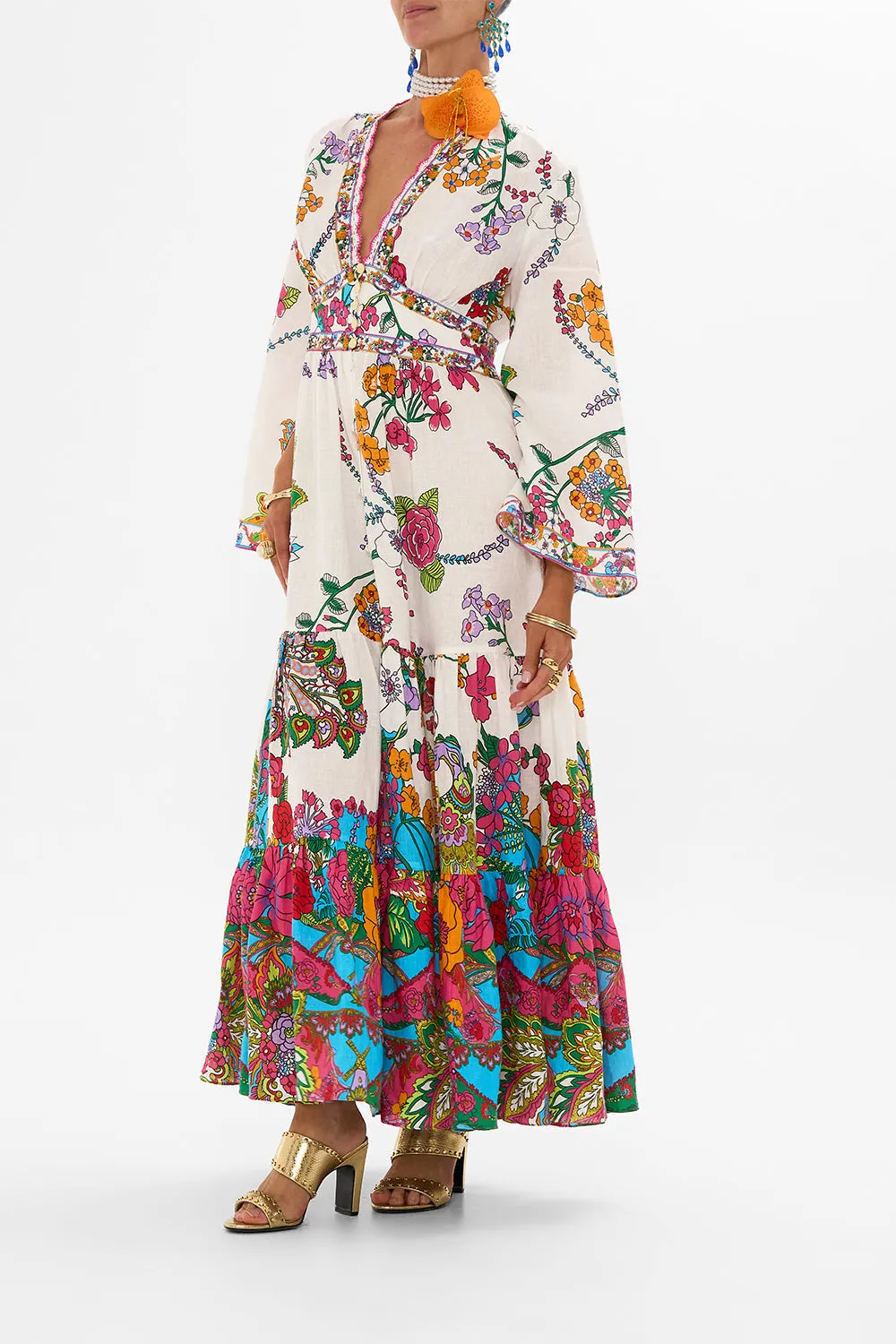 DRESS WITH TIERED SKIRT COSMIC PRAIRIE