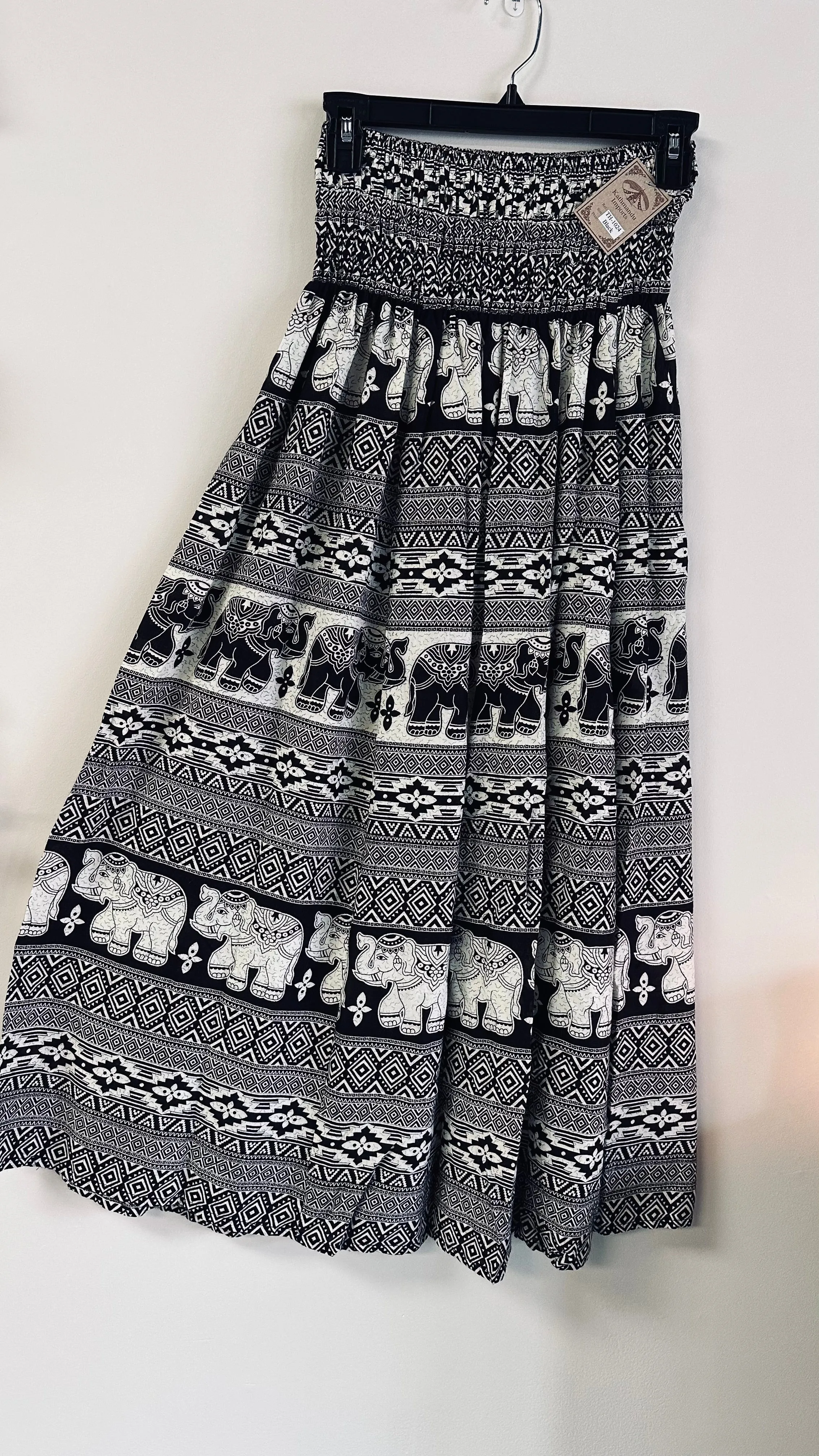 Elephant Print Maxi Skirt