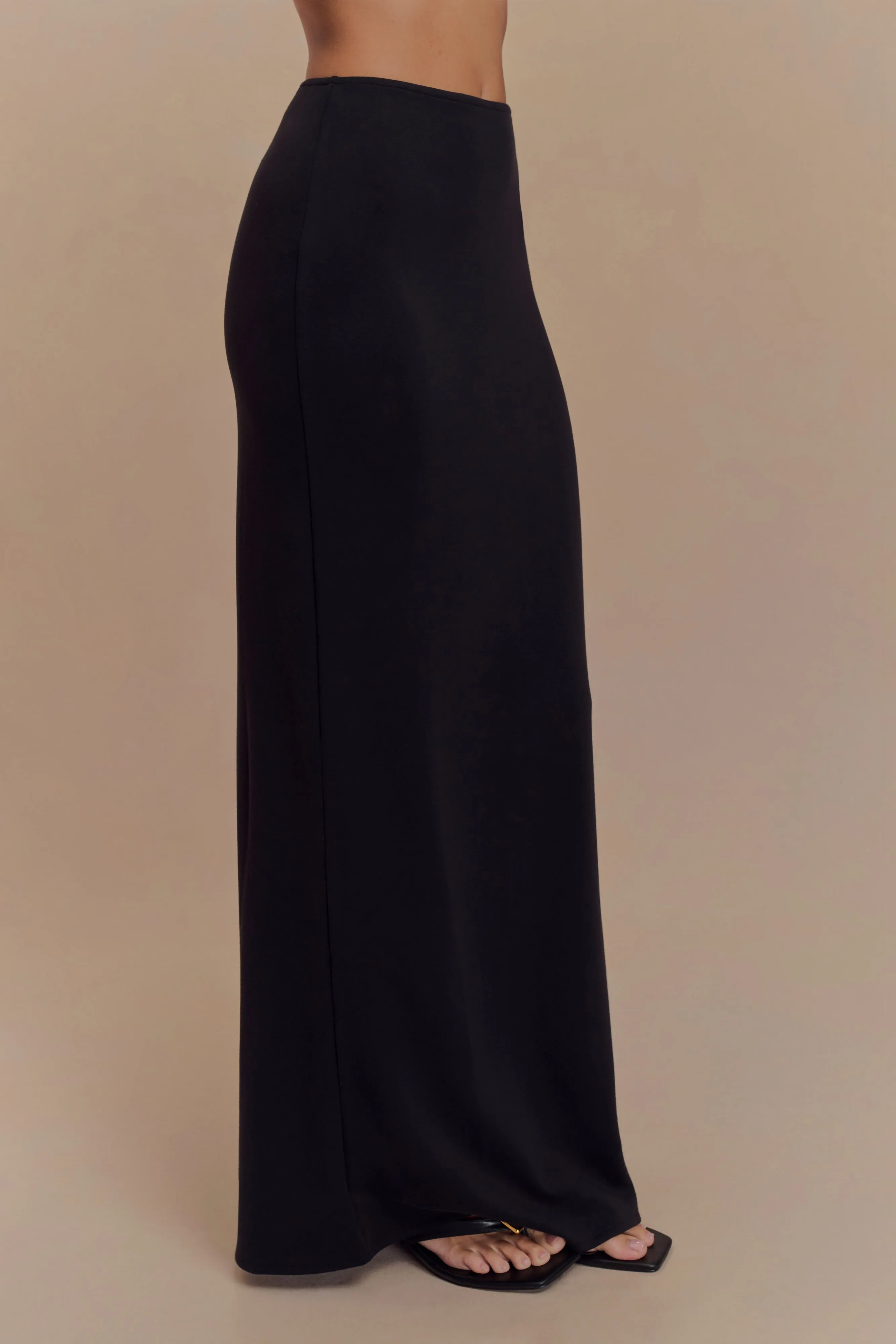 Eris Scuba Jersey Maxi Skirt - Black