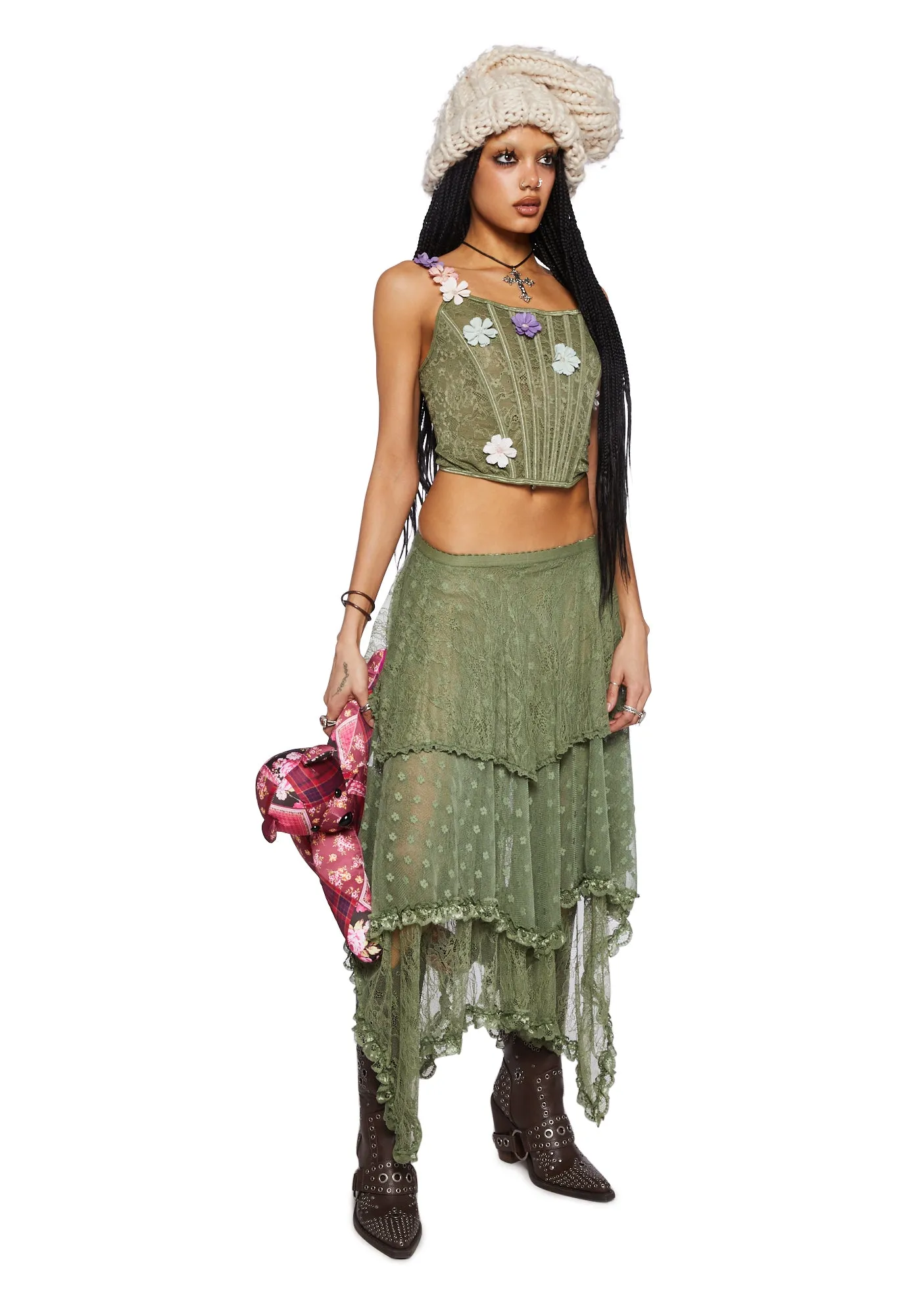 Ethereal Woodlands Maxi Skirt - Green