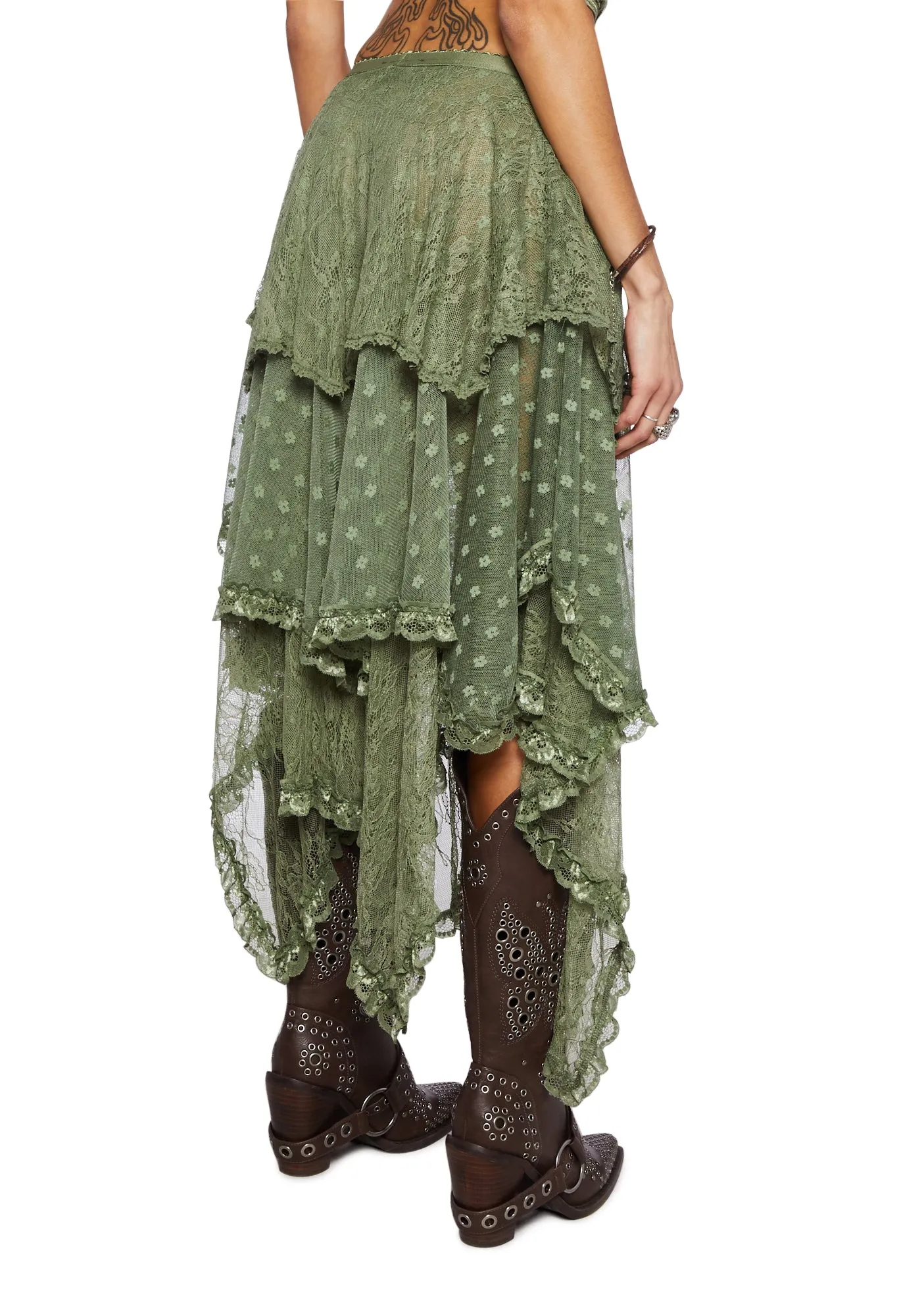 Ethereal Woodlands Maxi Skirt - Green