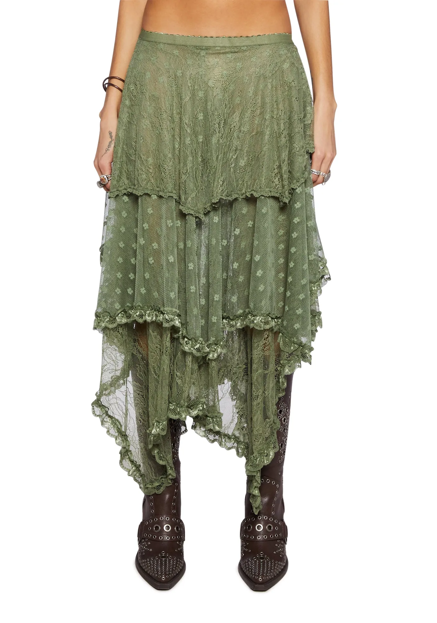 Ethereal Woodlands Maxi Skirt - Green