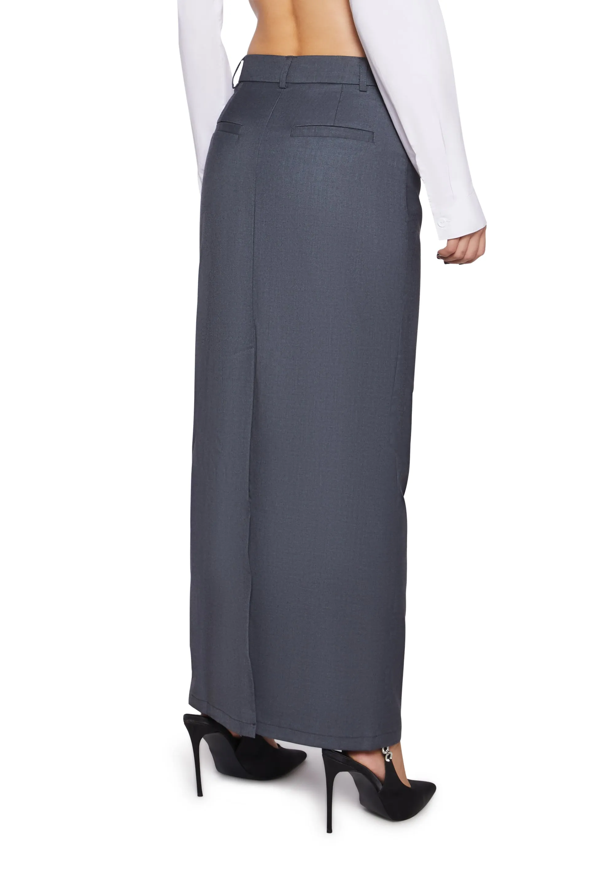 Executive Suite Maxi Skirt - Gray