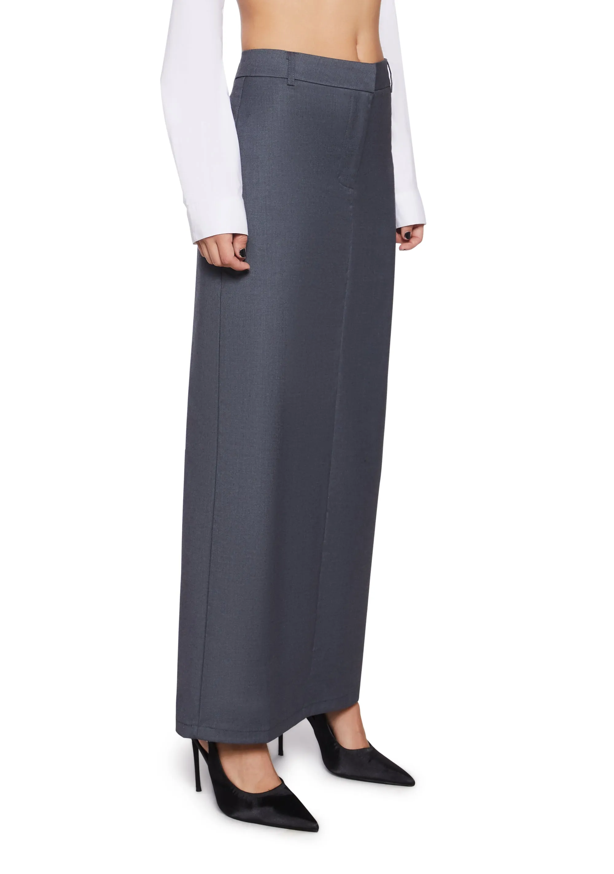 Executive Suite Maxi Skirt - Gray