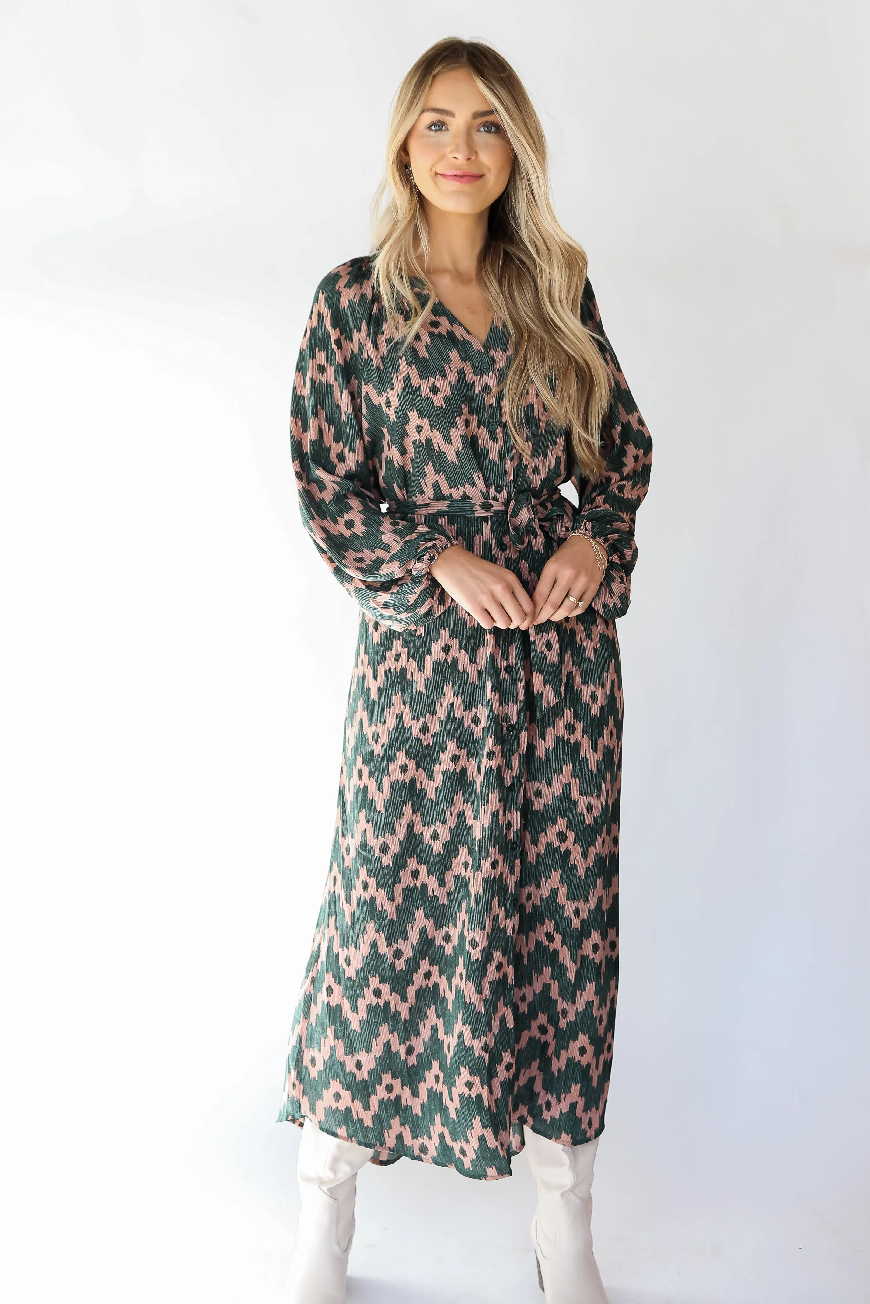 FINAL SALE - Chic Glamour Hunter Green Maxi Dress