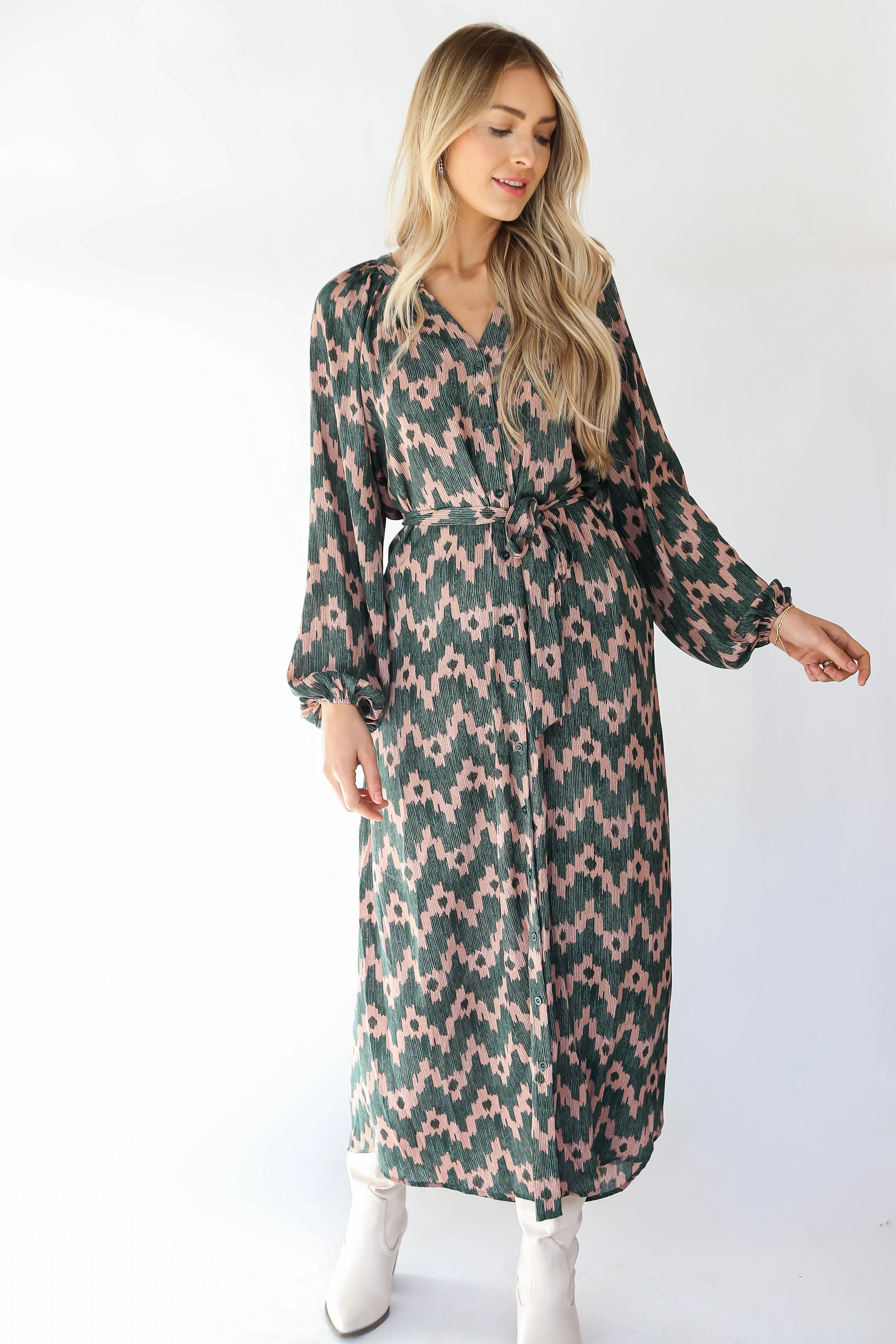 FINAL SALE - Chic Glamour Hunter Green Maxi Dress