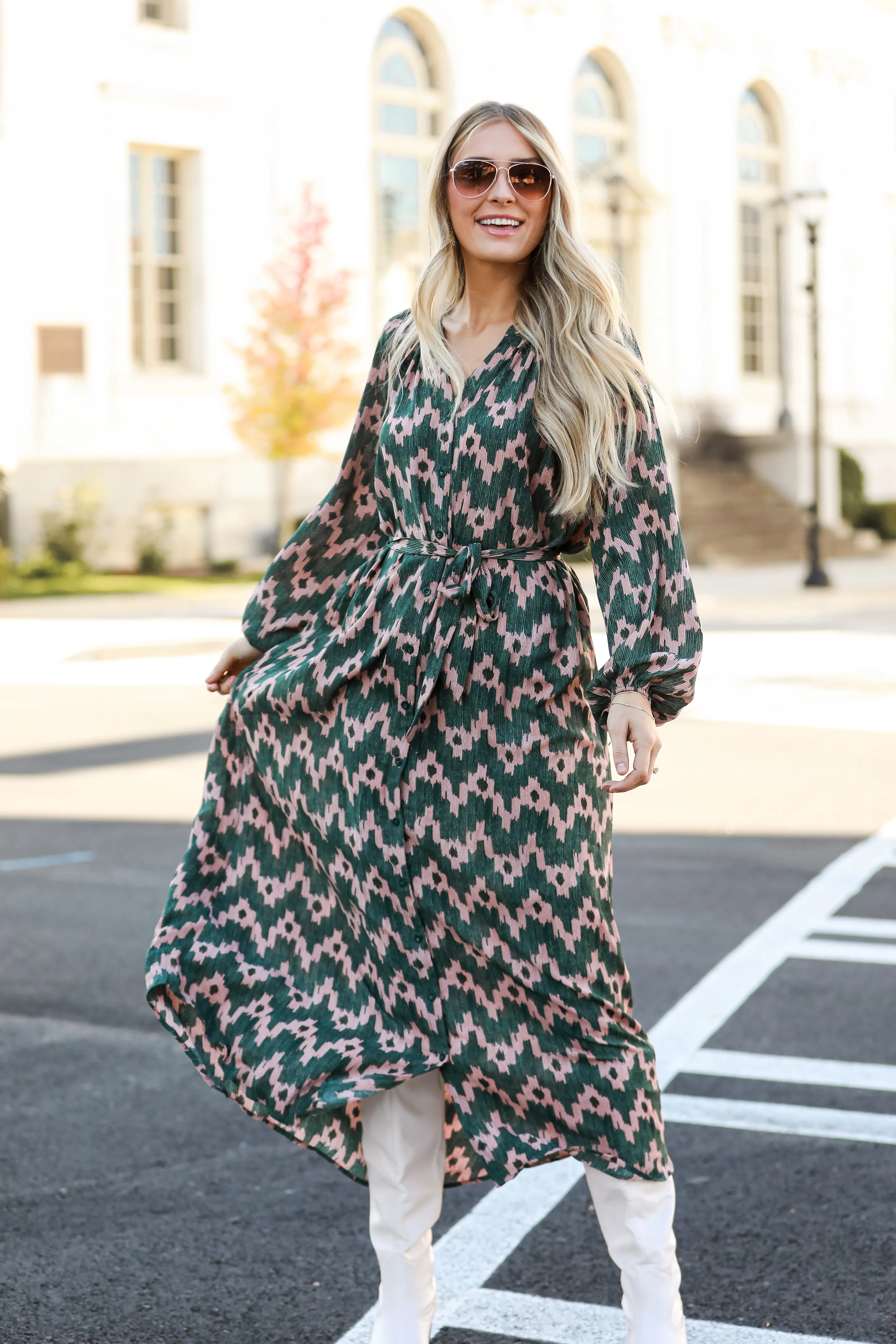 FINAL SALE - Chic Glamour Hunter Green Maxi Dress