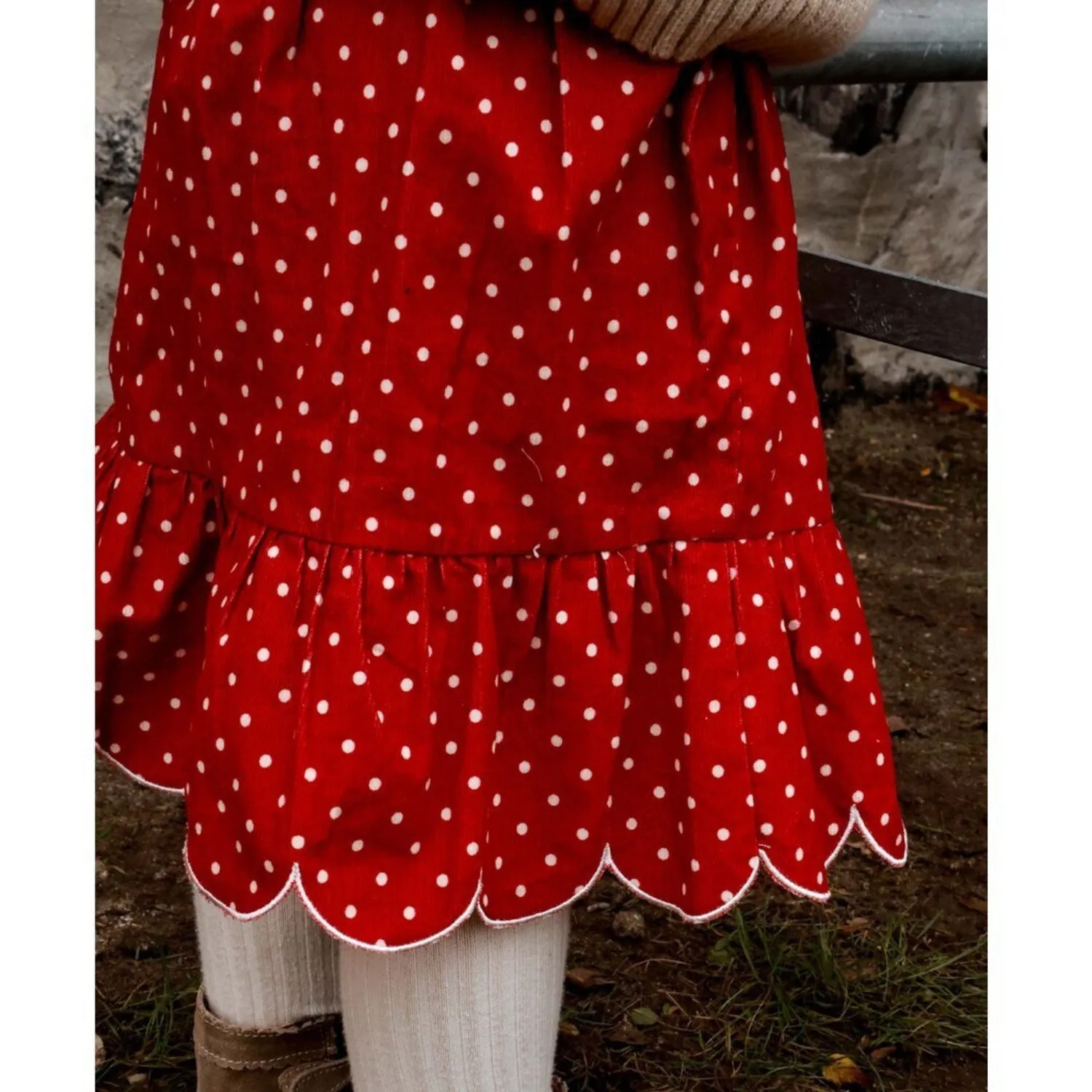 Fliink Pompeian Red Dolly Dot Skirt