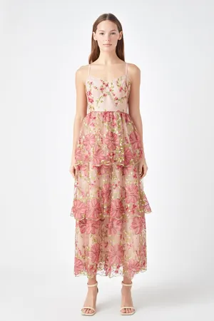 Floral Embroidered Maxi Dress