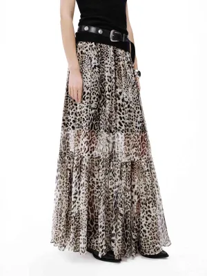 Flowy Leopard Print Skirt